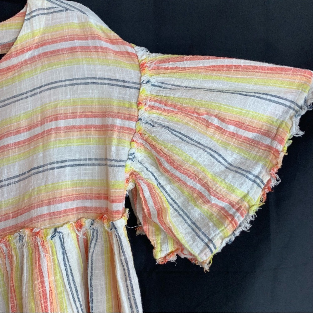 Free People Summer Nights Cotton Striped Wide Sleeve Tunic Dress, size S - Picture 7 of 13